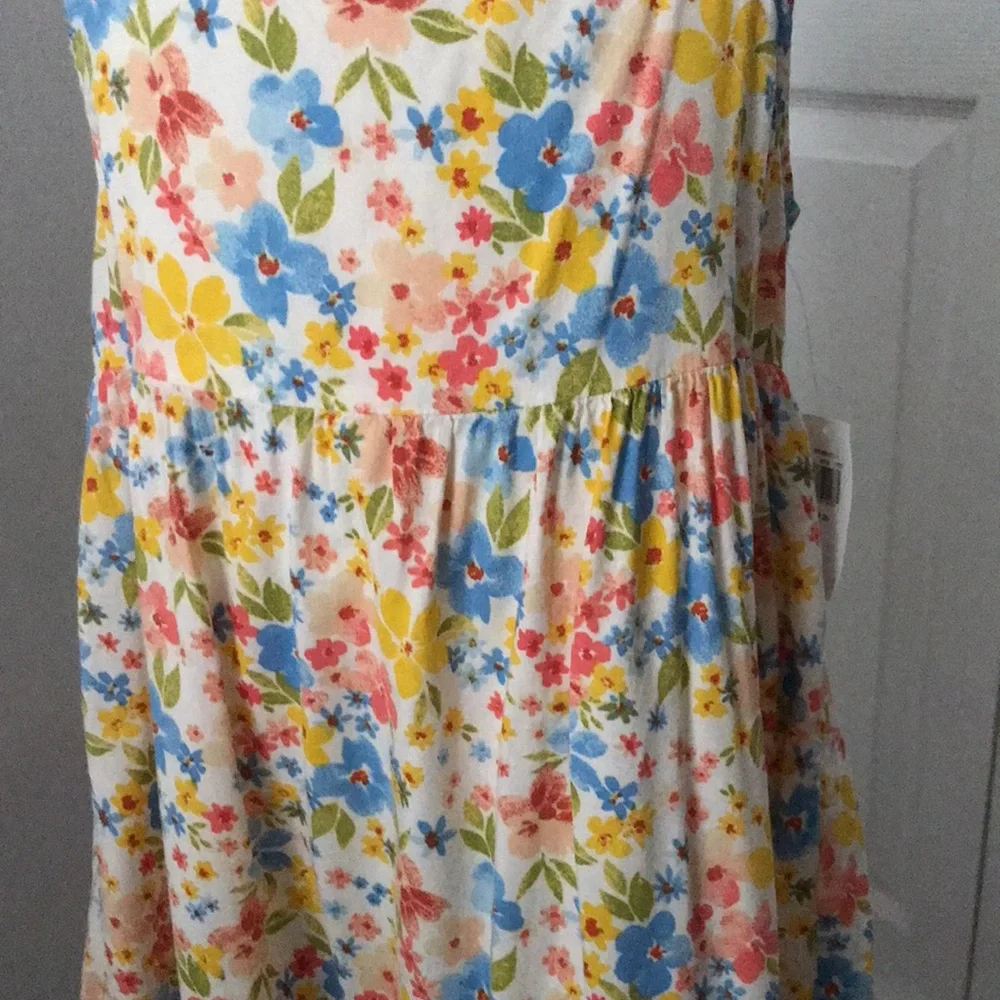 NEW - OLD NAVY Girls Printed Sleeveless Tiered All-Day Dress | 8